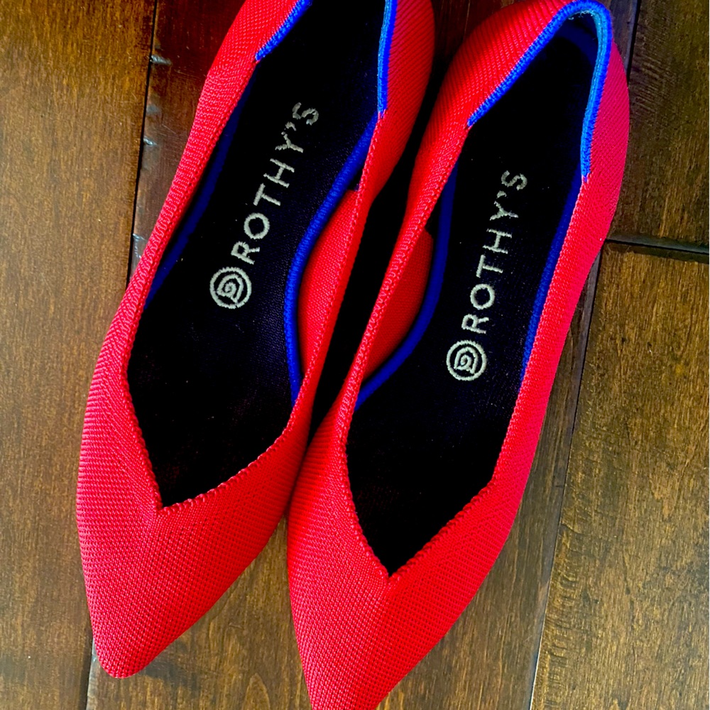 Rothy’s The Point flats in Chili Red 9